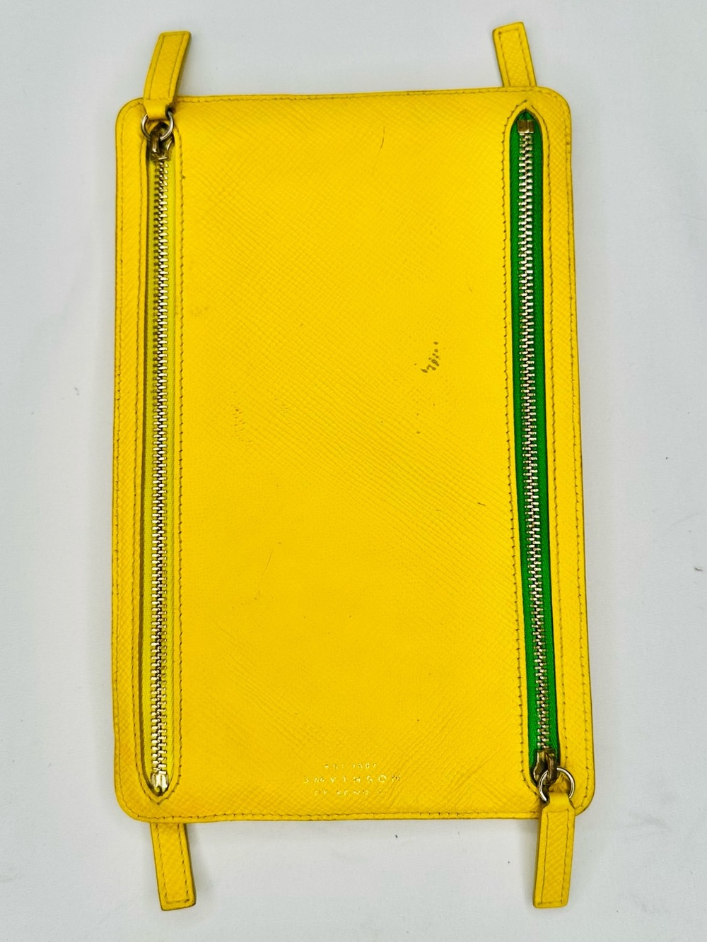 Smythson Panama Leather Multi-Zip Currency Case